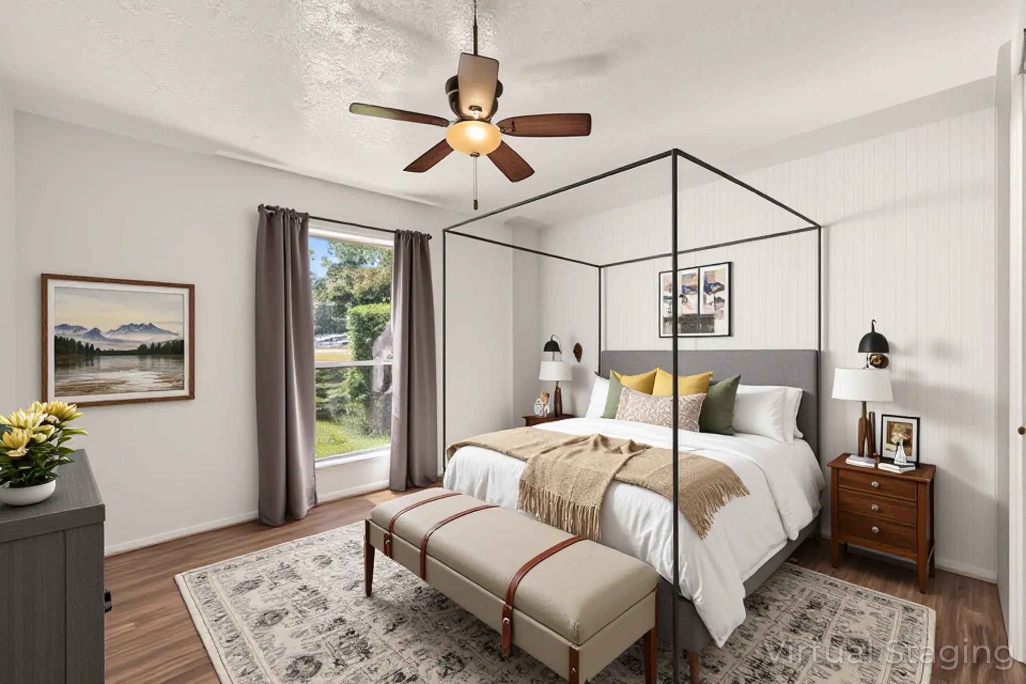 11535 Willis Waukegan Road Conroe, TX 77303 - Photo 29 of 47 a bedroom with a bed ceiling fan and a window