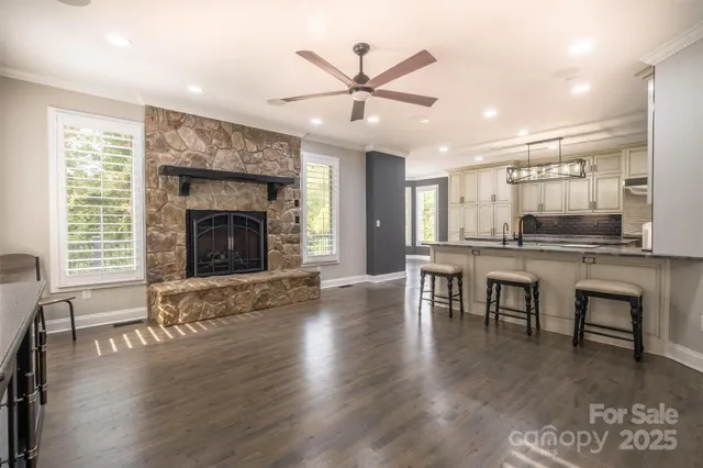 a bathroom with a shower and toilet
