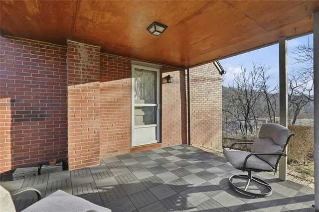 a view of porch with seating space