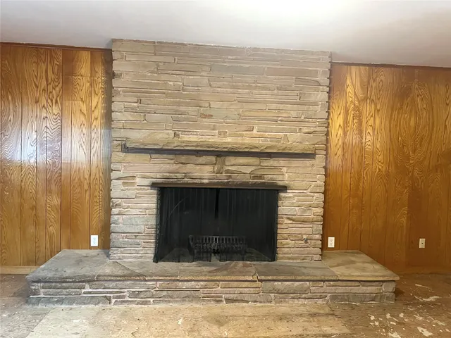 a view of fireplace and utility room