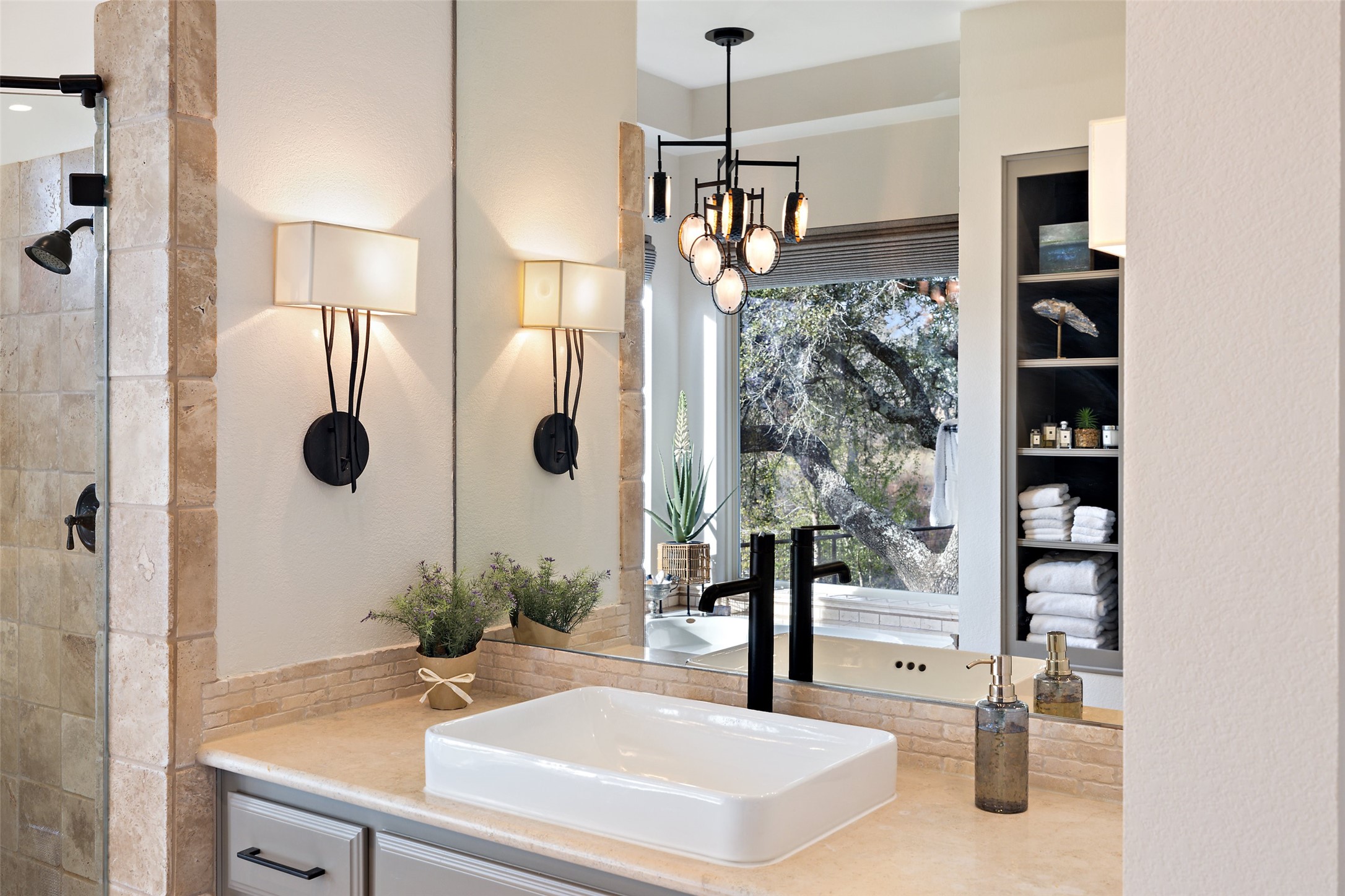 751 Prochnow Road Dripping Springs, TX 78620 - Photo 14 of 40 Bathroom with vanity and walk in shower