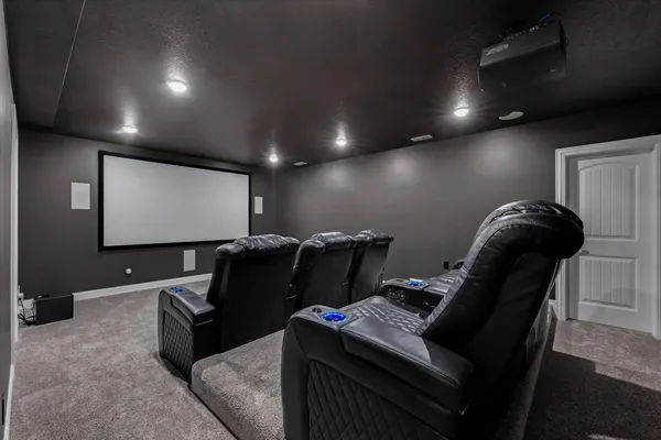a projector room with furniture
