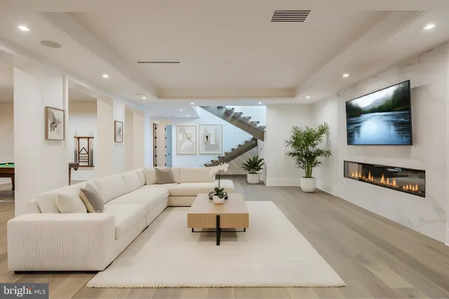 a living room with furniture