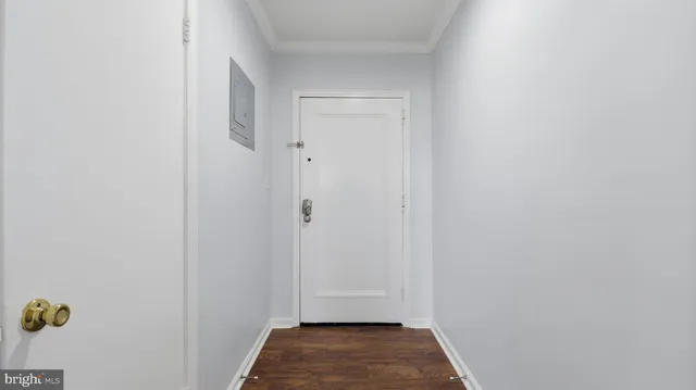 a view of hallway with shower