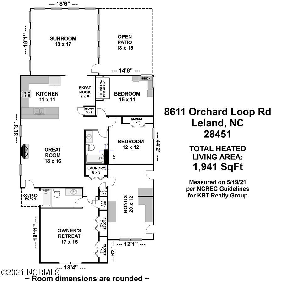 8611 Orchard Loop Road Leland, NC 28451 - Photo 35 of 35 FLOOR PLAN - 8611 Orchard Loop Rd