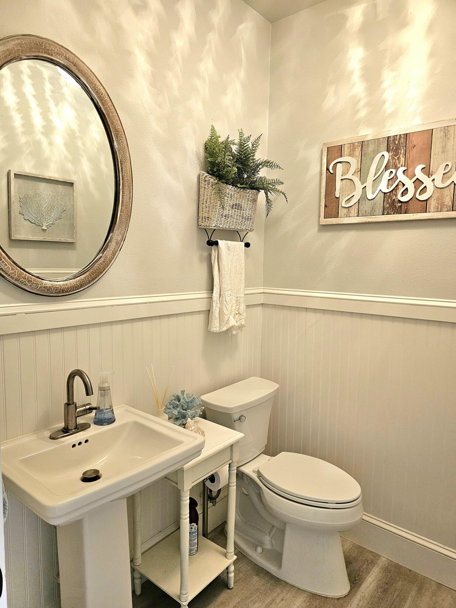 248 Blueberry Road Freeport, FL 32439 - Photo 21 of 37 a bathroom with a toilet a sink and a mirror