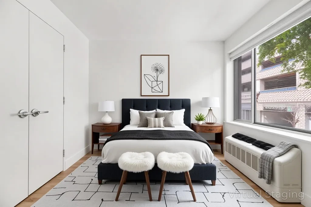 Undisclosed Address Queens, NY 11101 - Photo 6 of 21 a bed room with a bed and a window