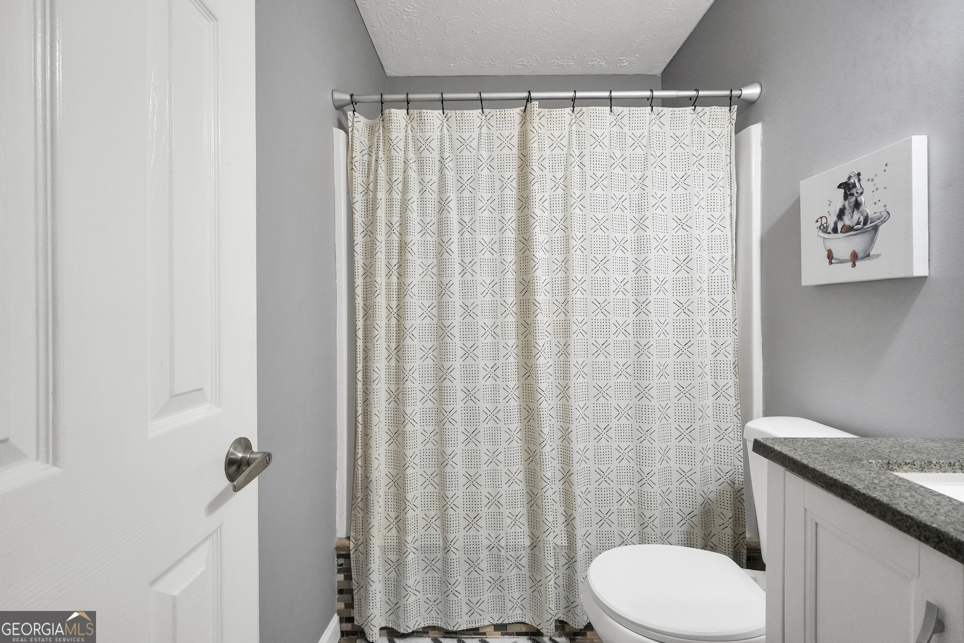 145 Old Highway 85 Senoia, GA 30276 - Photo 22 of 40 a white toilet sitting next to a shower curtain
