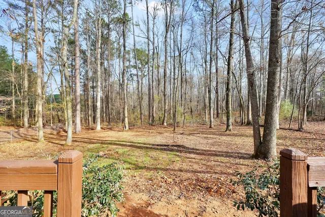 a backyard of a house with lots of green space