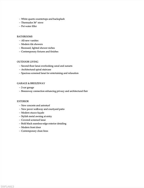 10002 Vanderbilt Drive Naples, FL 34108 - Photo 40 of 42 Spec sheet, page 2