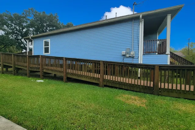 a view of a backyard with a garden