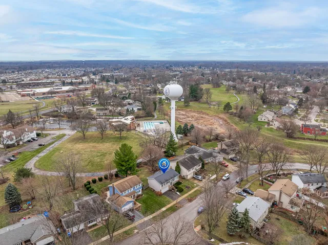 an aerial view of a city
