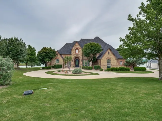 a view of a lake with a city