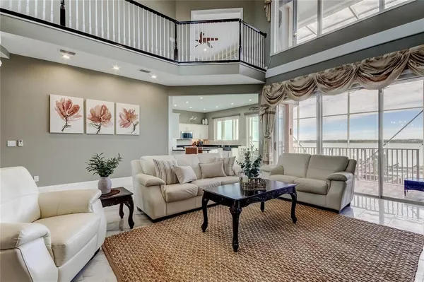 a living room with furniture