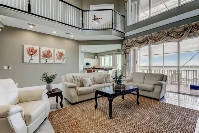 a living room with furniture