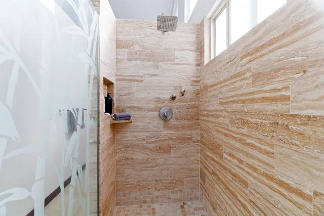 a bathroom with a shower