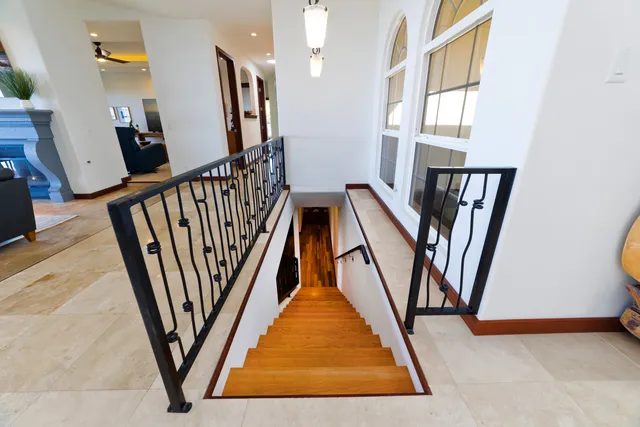 a view of an entryway with staircase