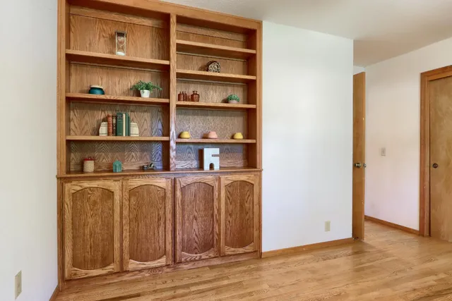 a view of staircase with white walls