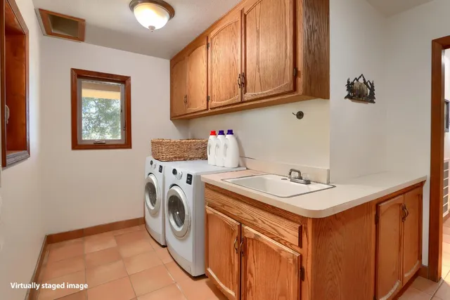 a view of balcony with wooden floor