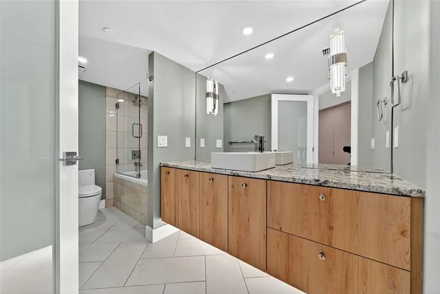 a view of a city with tall buildings