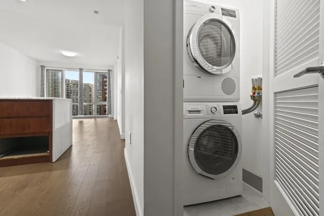 a large living room with a large window