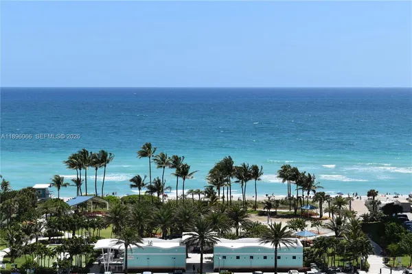a view of an ocean and a beach