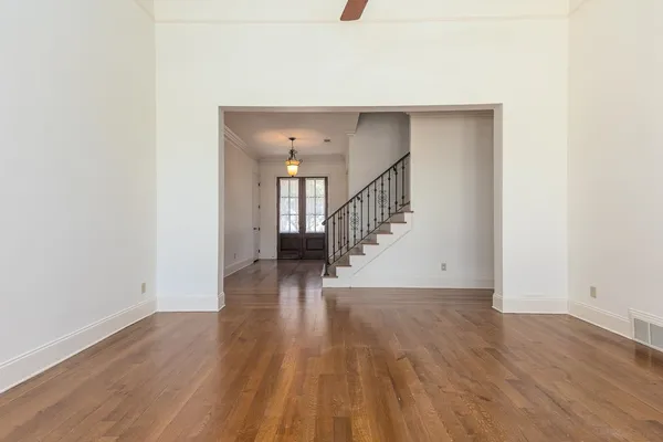 a view of entryway with wooden floor