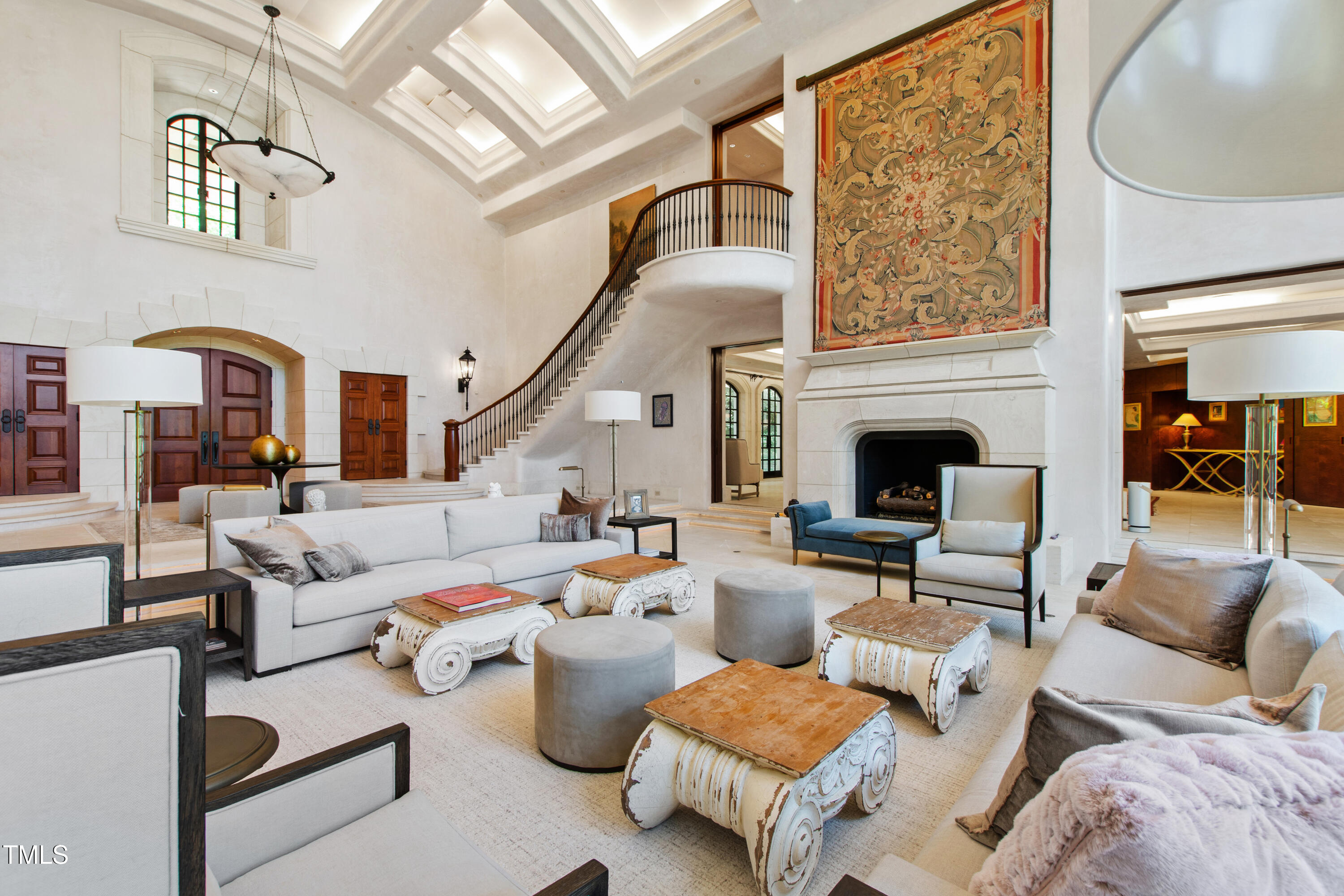 6510 New Market Way Raleigh, NC 27615 - Photo 16 of 95 a living room with furniture or couch and a fireplace