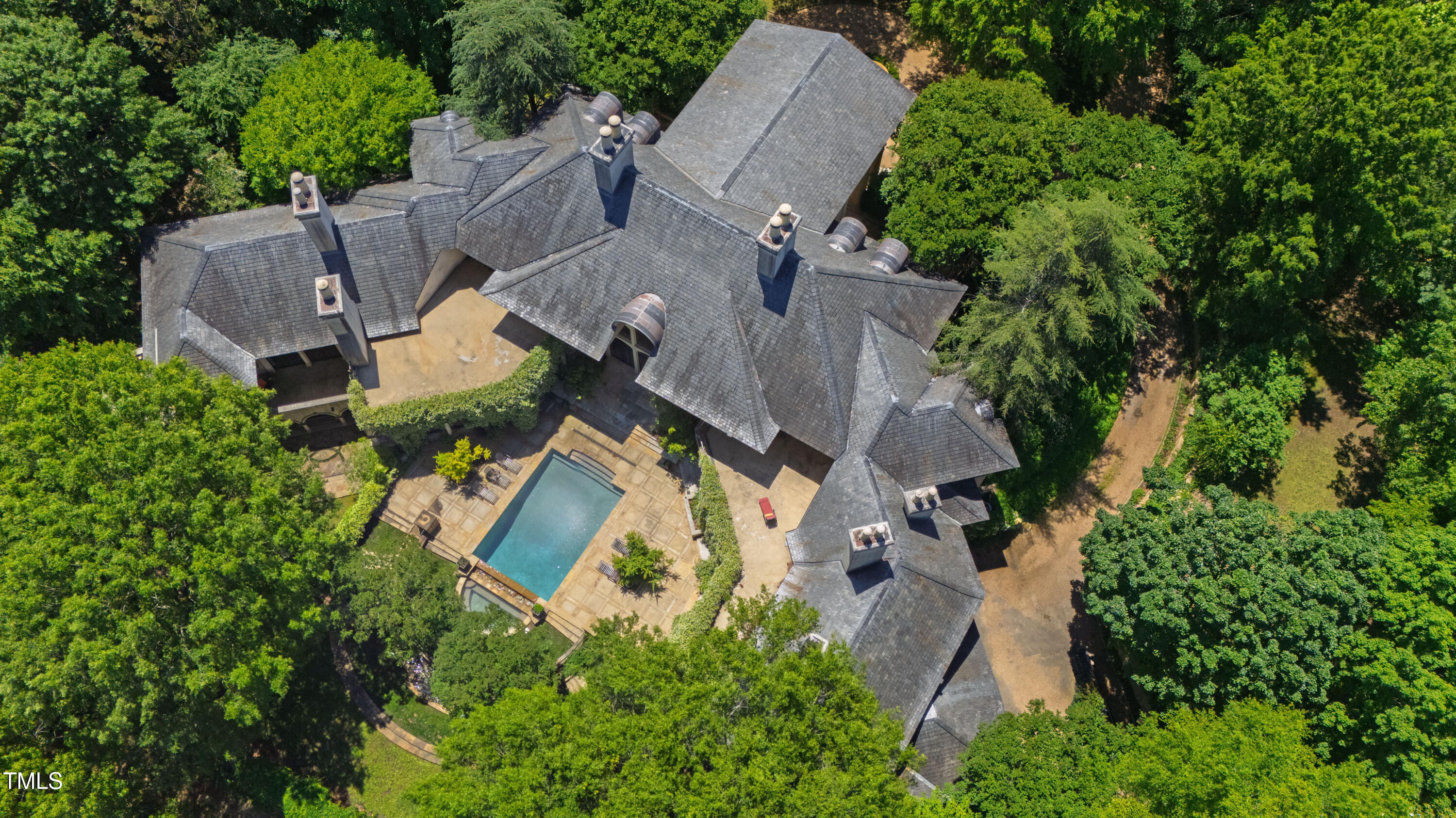 6510 New Market Way Raleigh, NC 27615 - Photo 95 of 95 an aerial view of residential house with outdoor space and trees all around