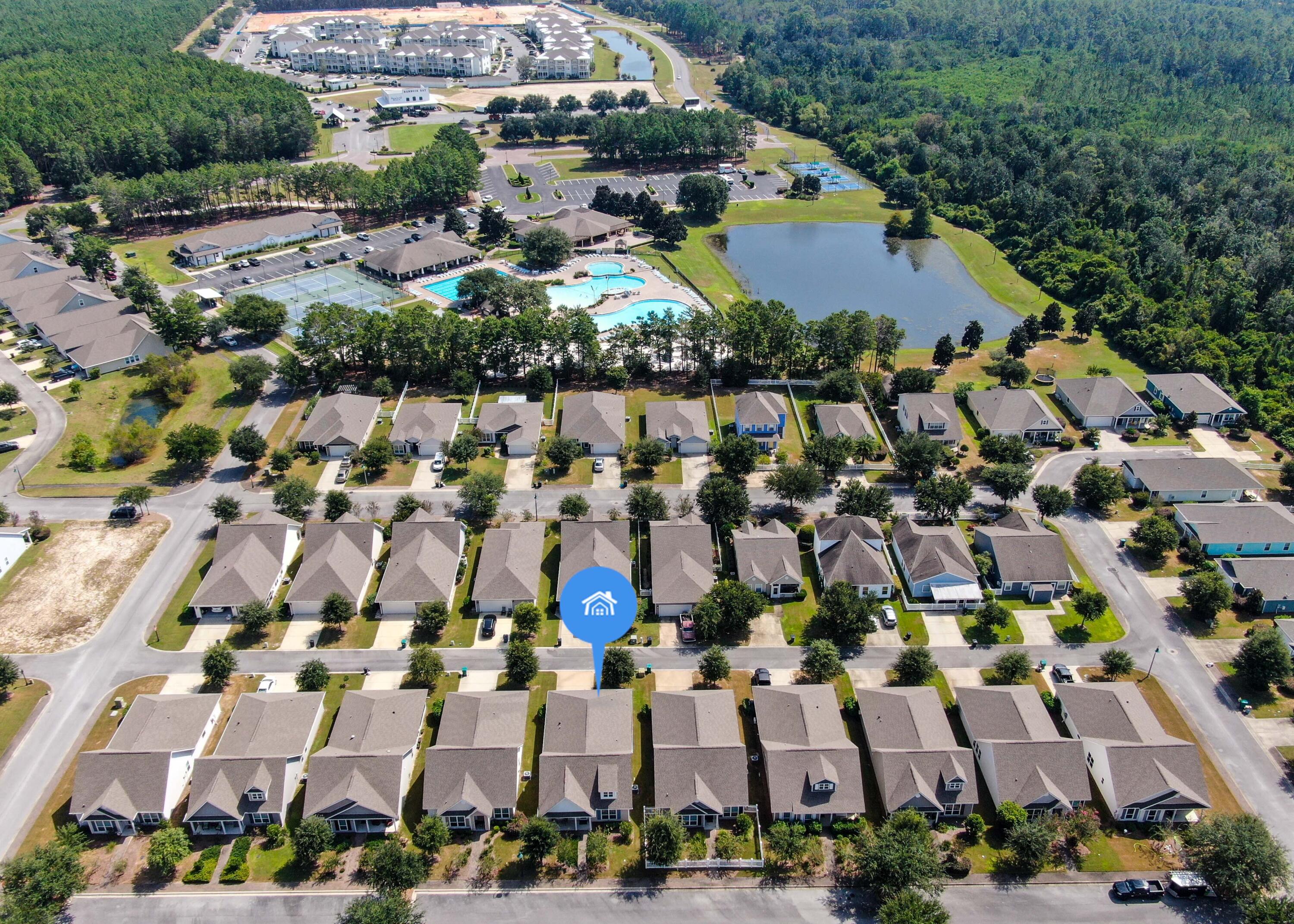 237 Nelly Street Freeport, FL 32439 - Photo 24 of 42 an aerial view of multiple houses with outdoor space