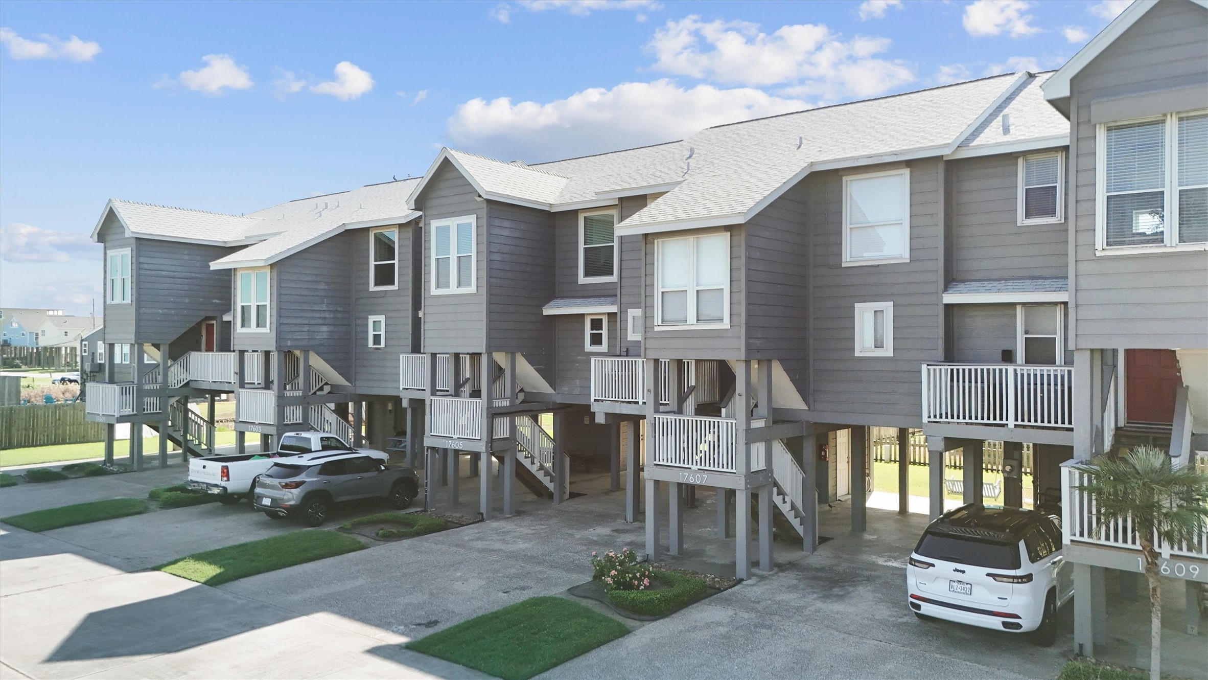 17607 Termini-San Luis Pass Road Galveston, TX 77554 - Photo 37 of 42 The elevated design of this Karankawa townhome ensures added protection and great views. The spacious covered patio beneath the home provides plenty of space for vehicles and outdoor activities.