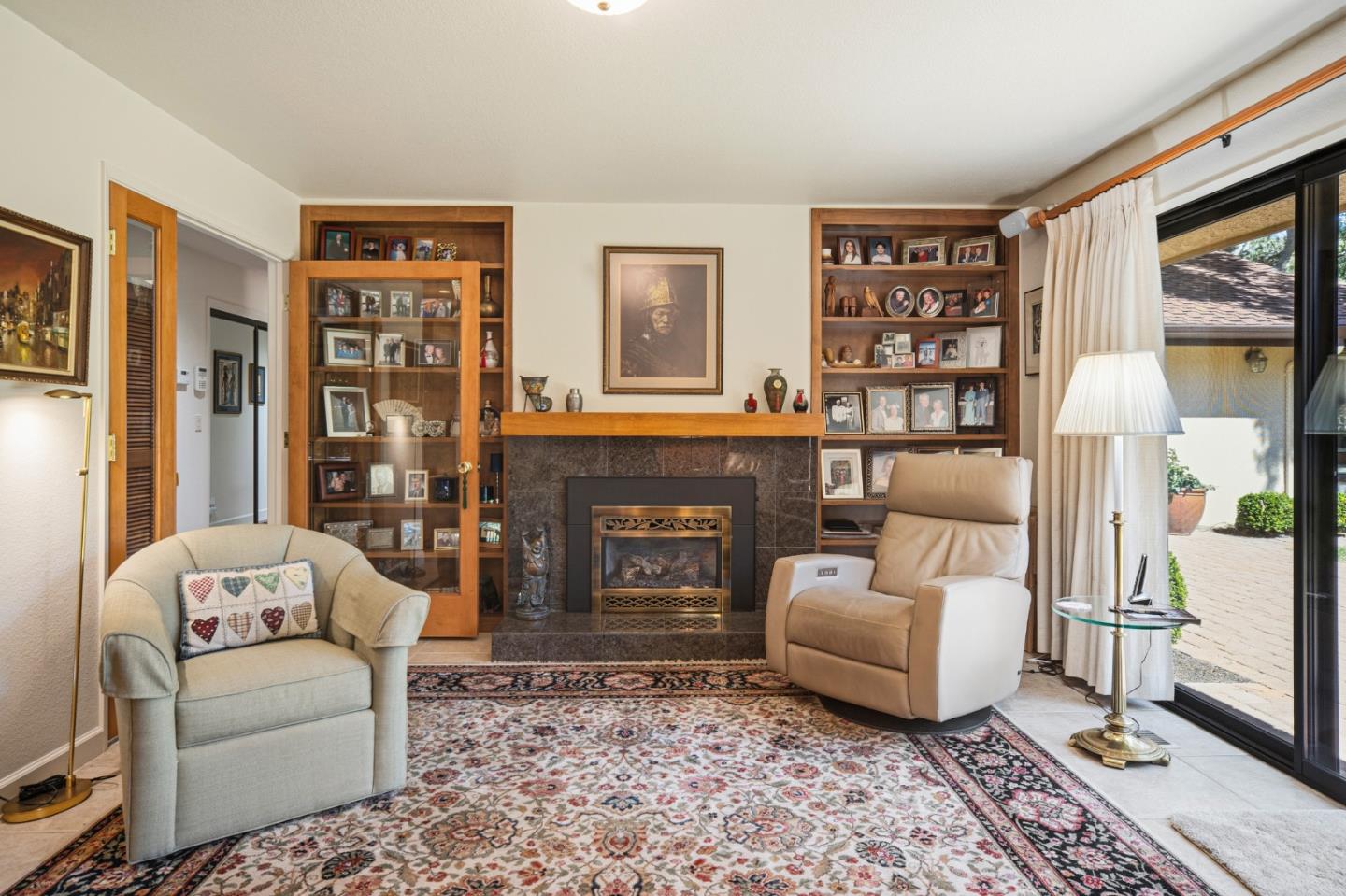 2911 Colton Road Pebble Beach, CA 93953 - Photo 12 of 46 a living room with furniture and a fireplace