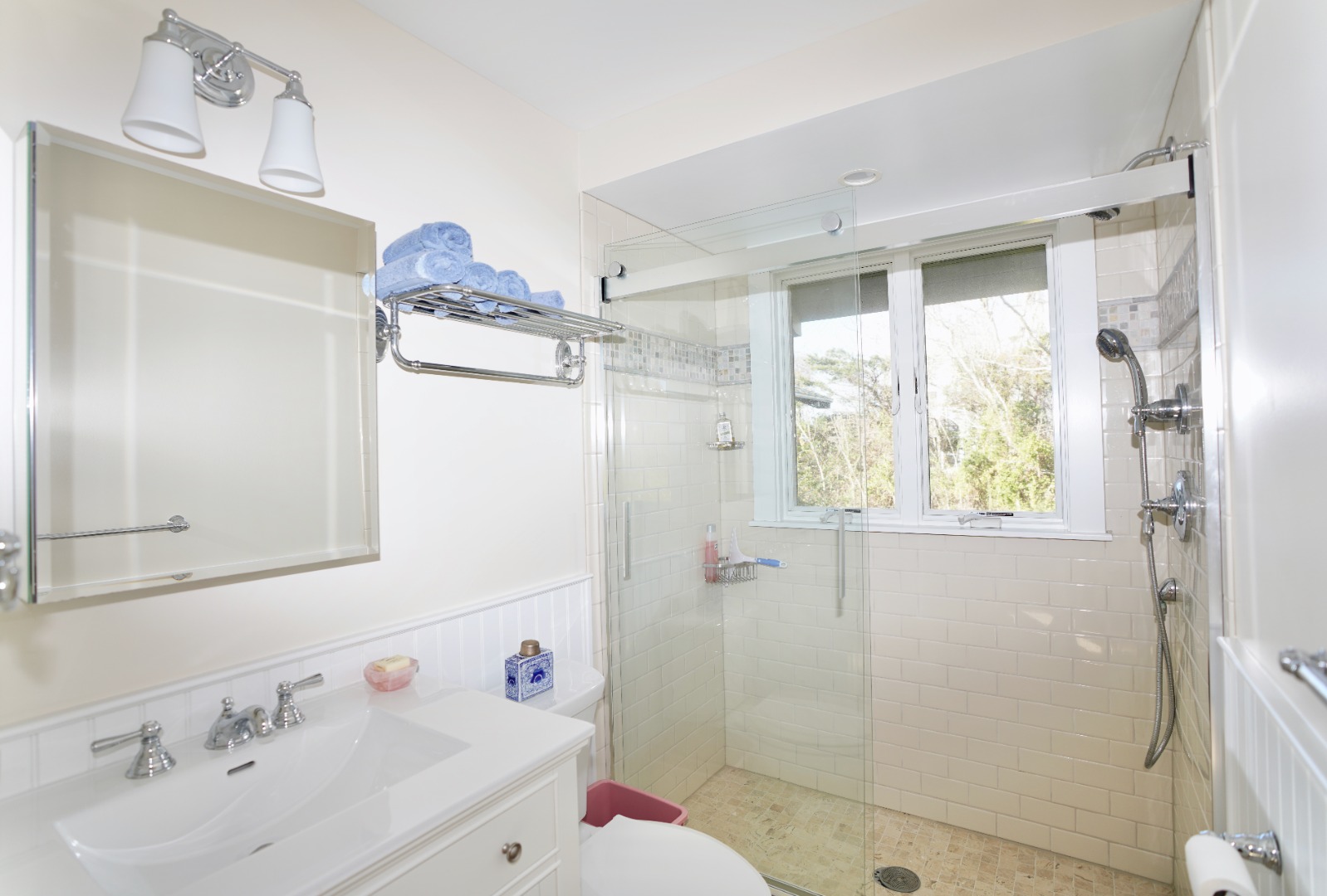 30 Calebs Pond Road Edgartown, MA 02539 - Photo 12 of 35 a bathroom with a sink a toilet and shower