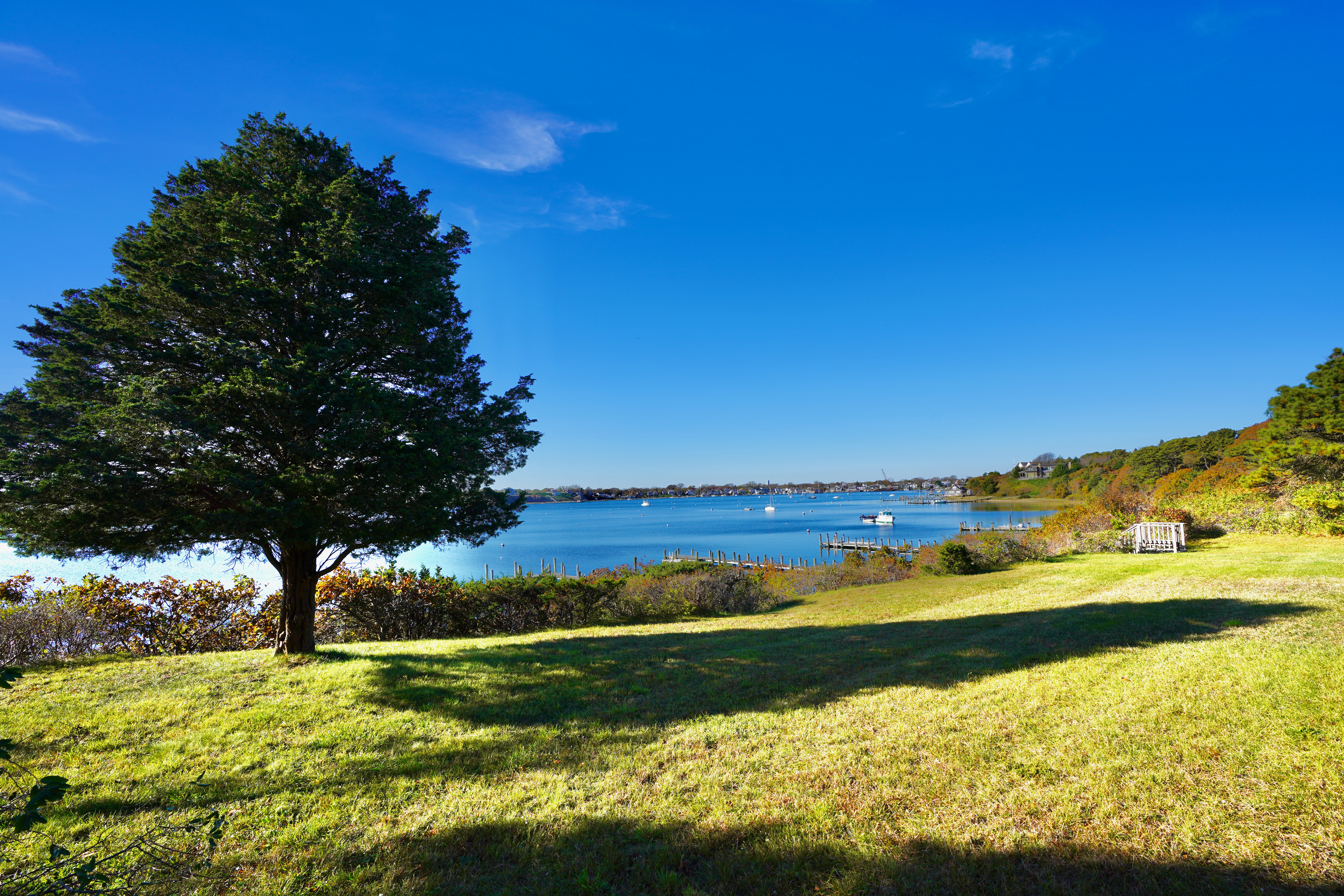 30 Calebs Pond Road Edgartown, MA 02539 - Photo 35 of 35 a view of an ocean and a yard