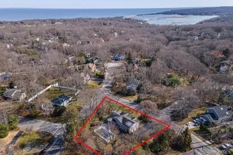 an aerial view of multiple house
