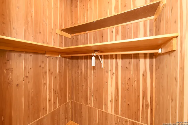 a view of a wooden door