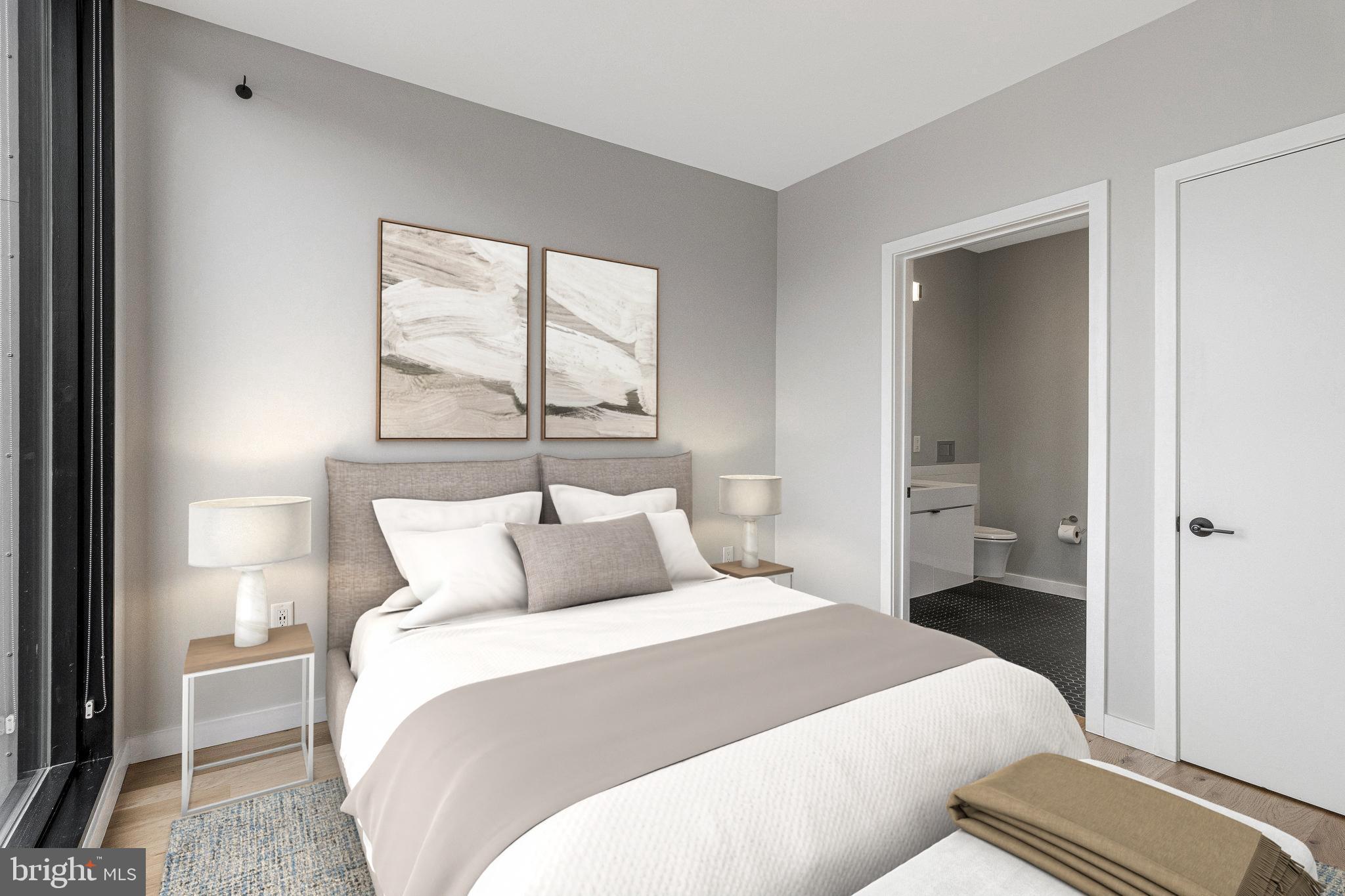 57 N Street Northwest, Unit 433 Washington, DC 20001 - Photo 11 of 58 Bedroom has primary ensuite bathroom and closet.