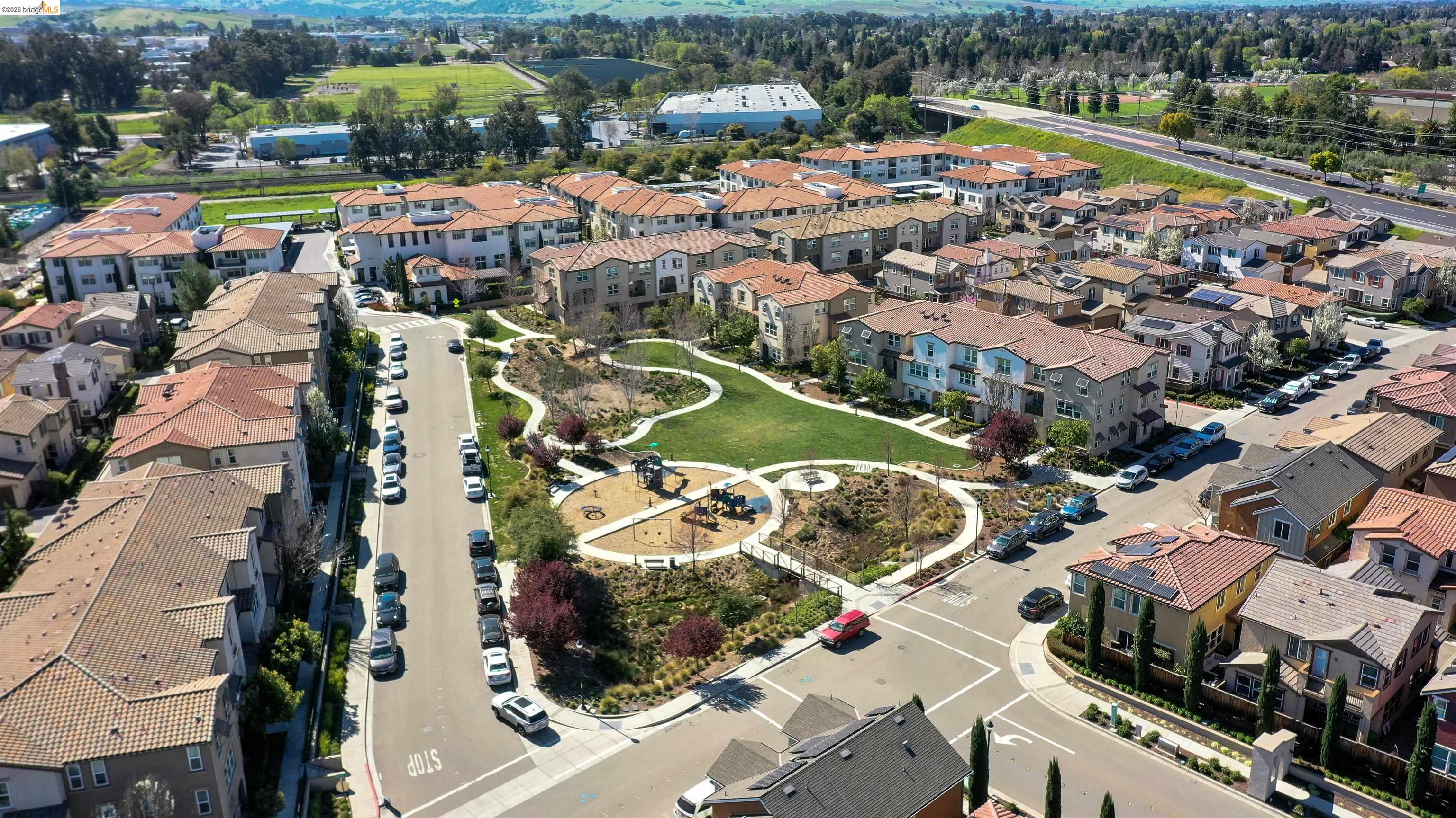 1280 Gusty Loop, Unit 4 Livermore, CA 94550 - Photo 37 of 40 an aerial view of residential houses with outdoor space