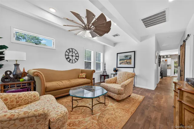 a living room with furniture