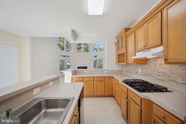 a kitchen with stainless steel appliances a sink a stove and cabinets