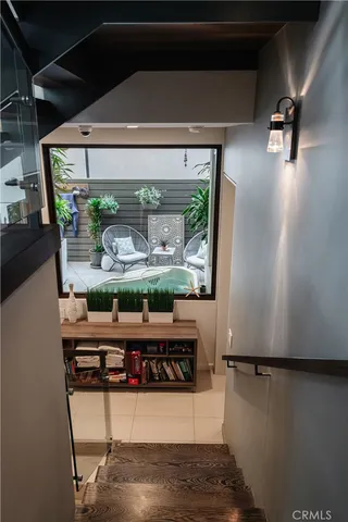 a backyard of a house with seating space