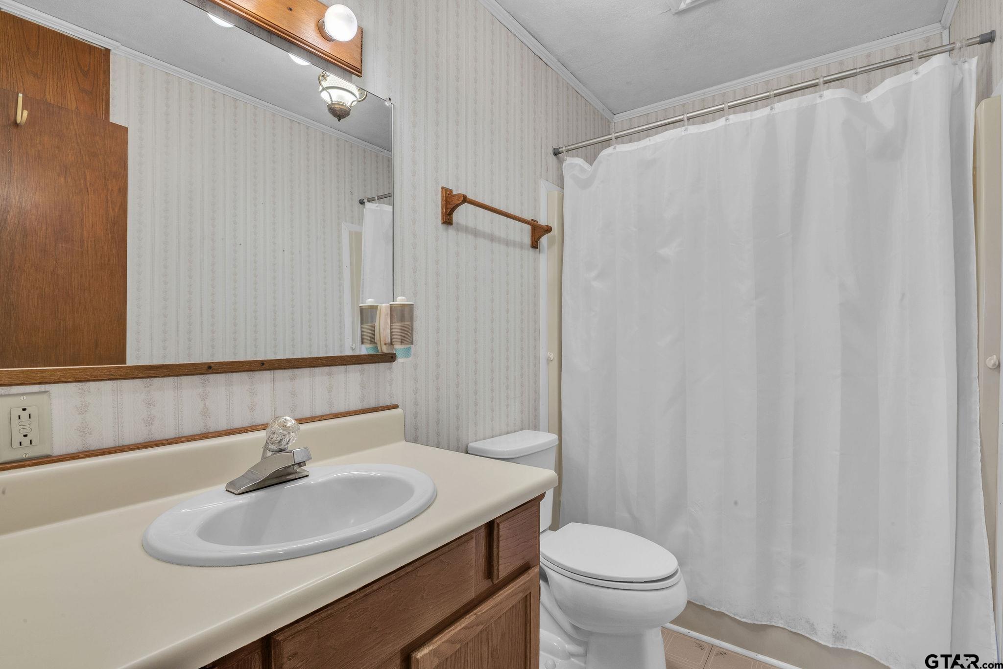 501 Samuel Street Marshall, TX 75672 - Photo 22 of 41 a bathroom with a sink toilet and a mirror