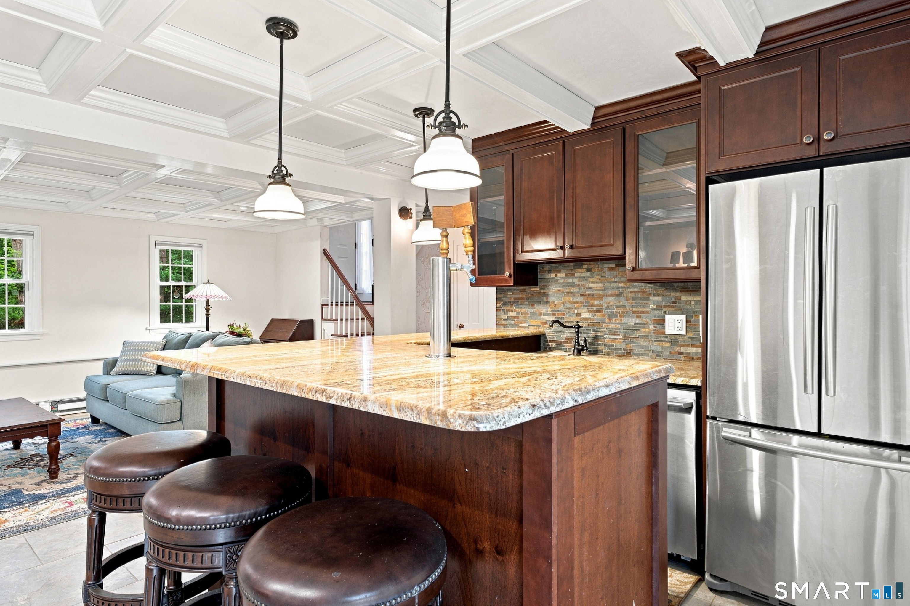 38 Church Lane Madison, CT 06443 - Photo 23 of 40 Incredible wet bar with full refrigerator, dishwasher and kegerator!