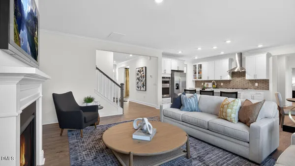 a bedroom with a bed and a lamp