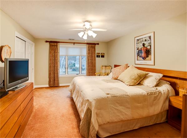 20 William Street Needham, MA 02494 - Photo 14 of 16 a spacious bedroom with a bed and a flat screen tv