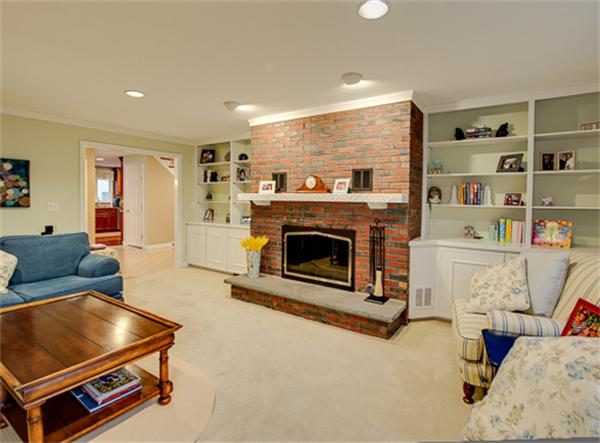 20 William Street Needham, MA 02494 - Photo 10 of 16 a living room with furniture and a fireplace