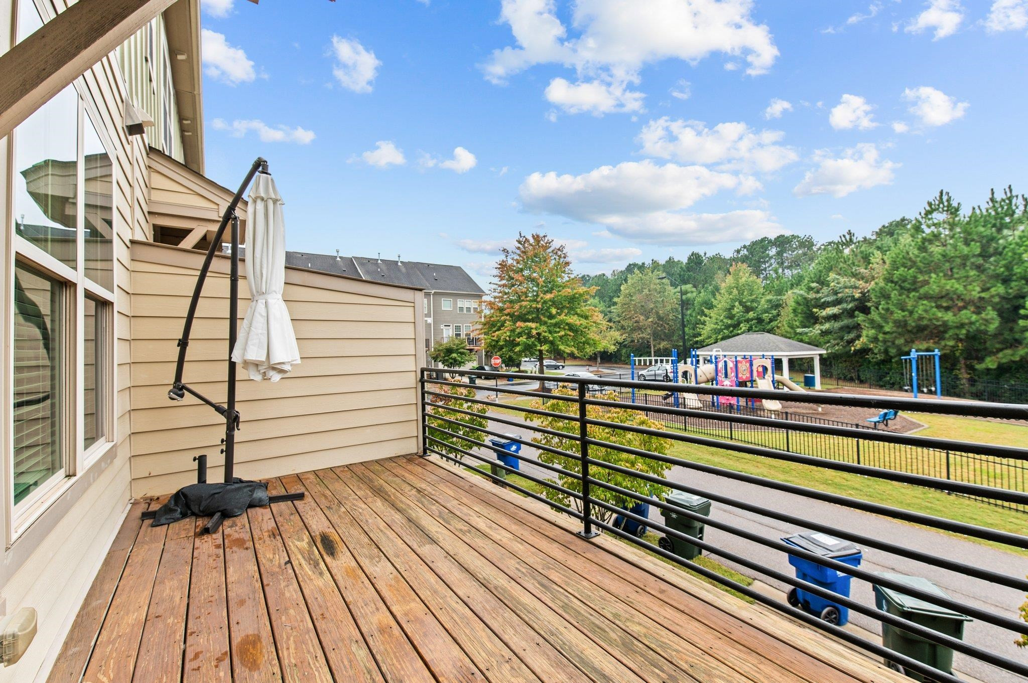 1519 Crafton Way Raleigh, NC 27607 - Photo 27 of 35 Deck outside Kitchen Overlooking Dog Park and Playground