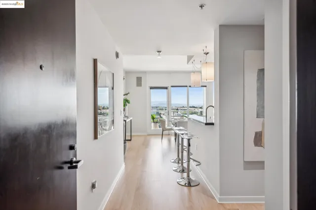 a view of a kitchen and dining room