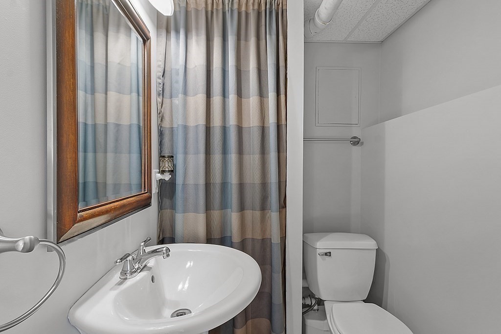 264 Hackett Hill Road Hooksett, NH 03106 - Photo 31 of 41 a bathroom with a sink a toilet a mirror and shower