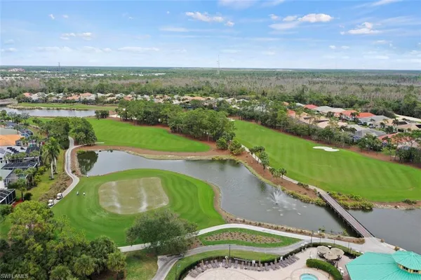 a view of a golf course with a outdoor space